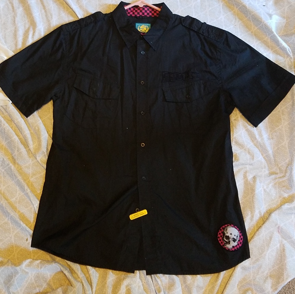 Mens shmack button down shirt